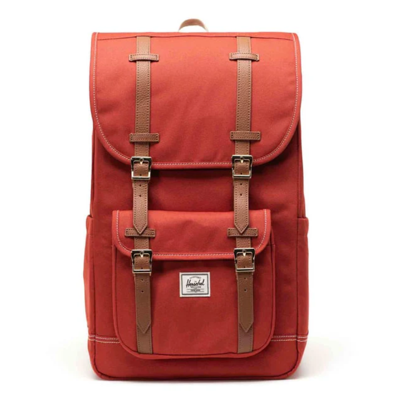 Mochila Herschel Little America (30L) - Red Ochre/White Stich