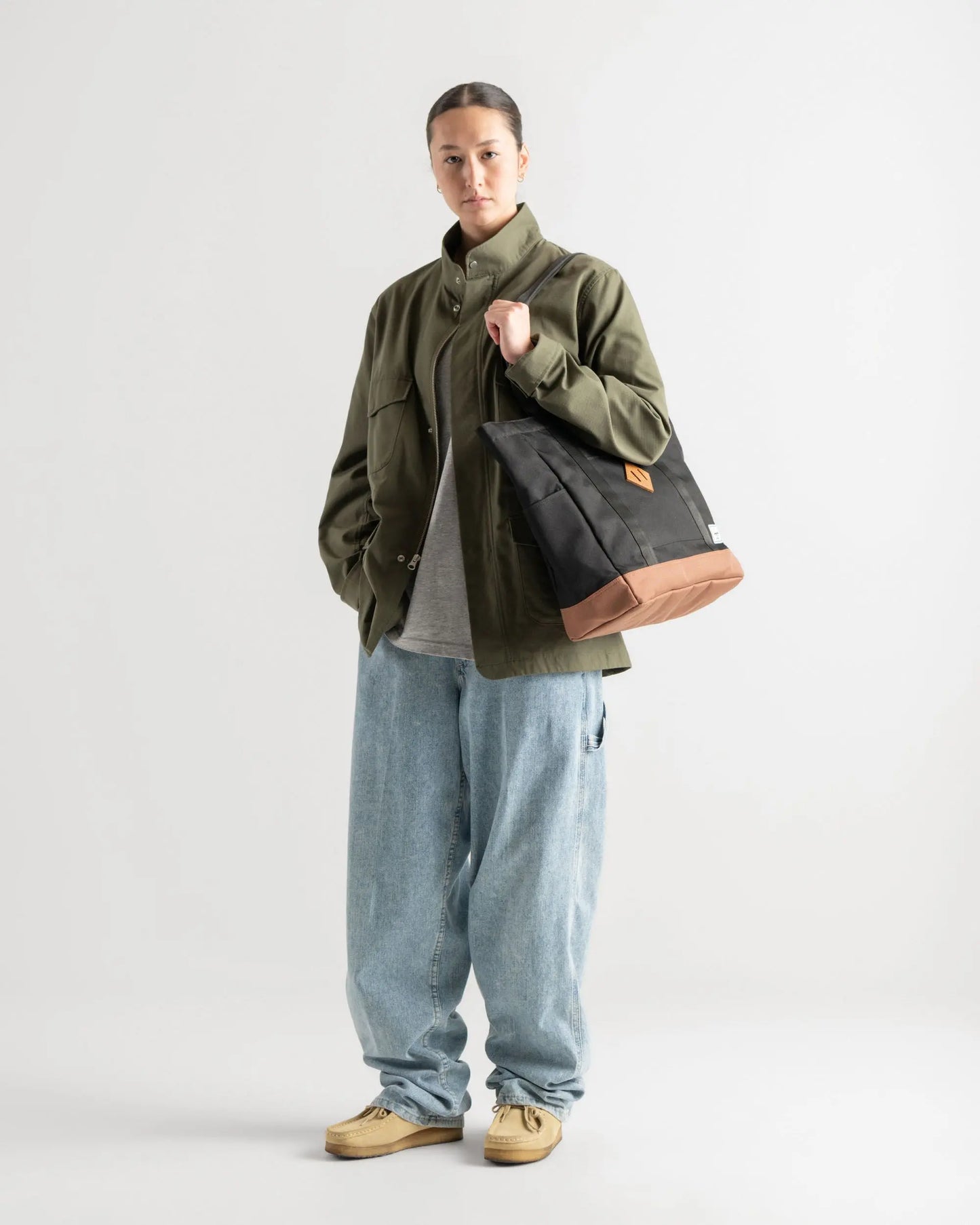 Mala para MacBook Heritage™ Tote Bag - Preto/castanho sela