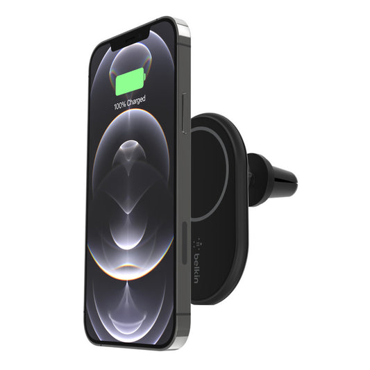 Belkin Magnetic Wireless Car Vent Mount + Car Charger BLK