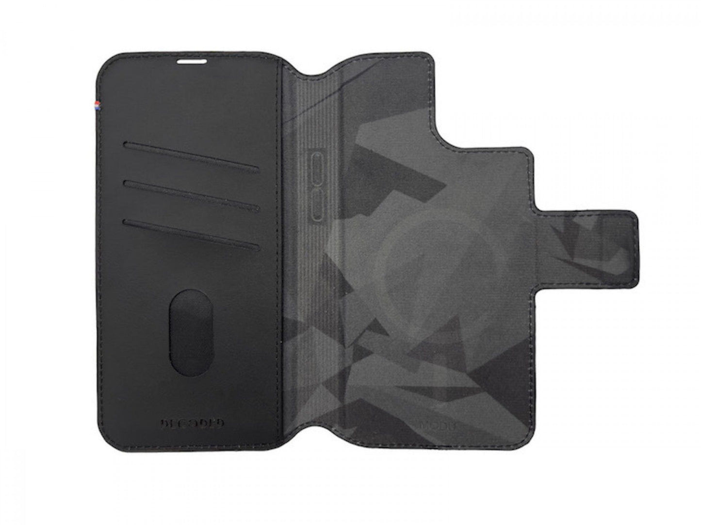 DECODED iPhone 12/13/14 Pro Leather MagSafe Modu Wallet BLK