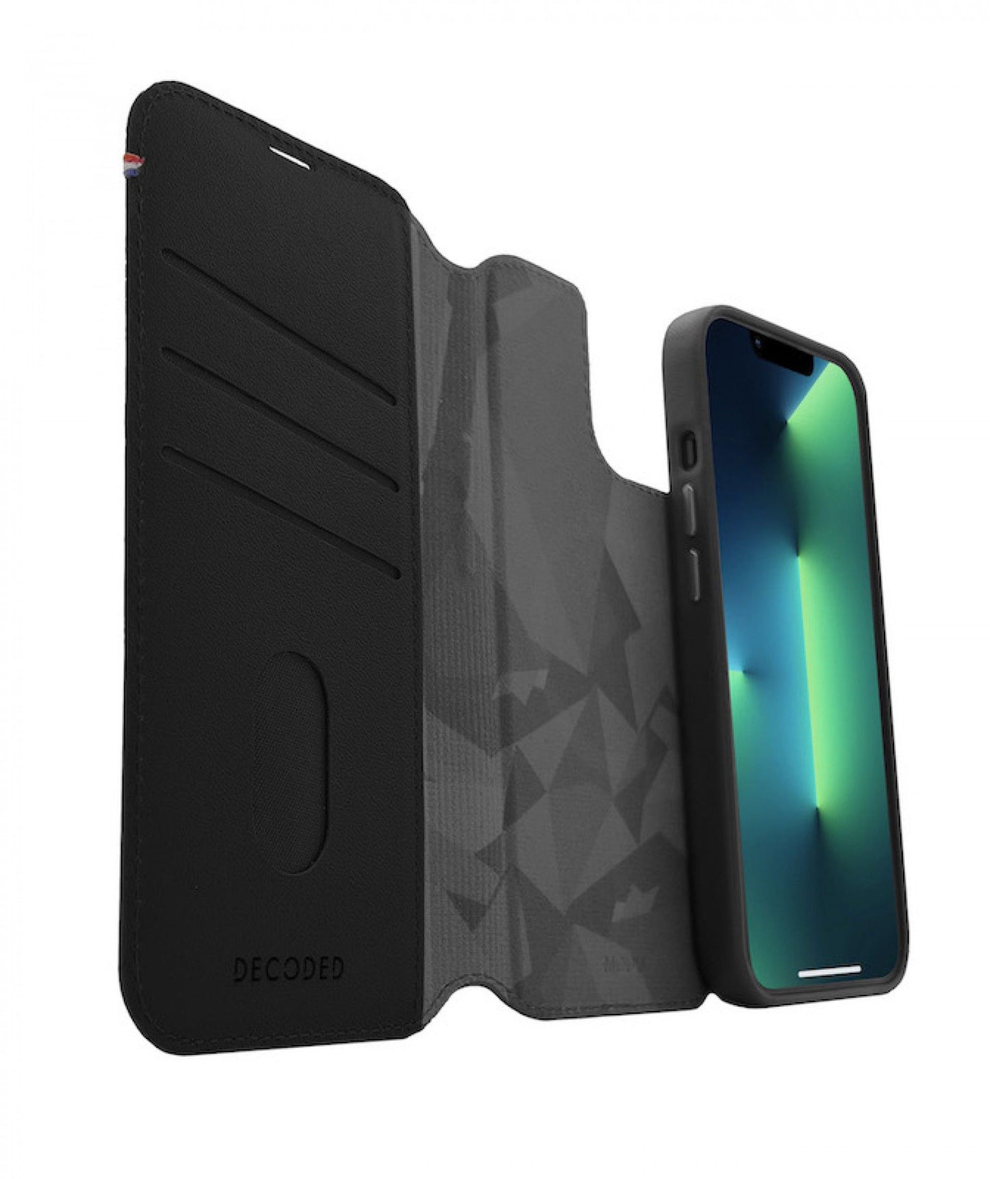 DECODED iPhone 12/13/14 Pro Leather MagSafe Modu Wallet BLK
