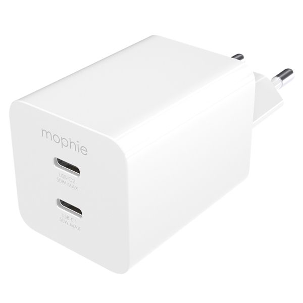Carregador 2xUSB-C PD 50W Mophie Essencials - Branco