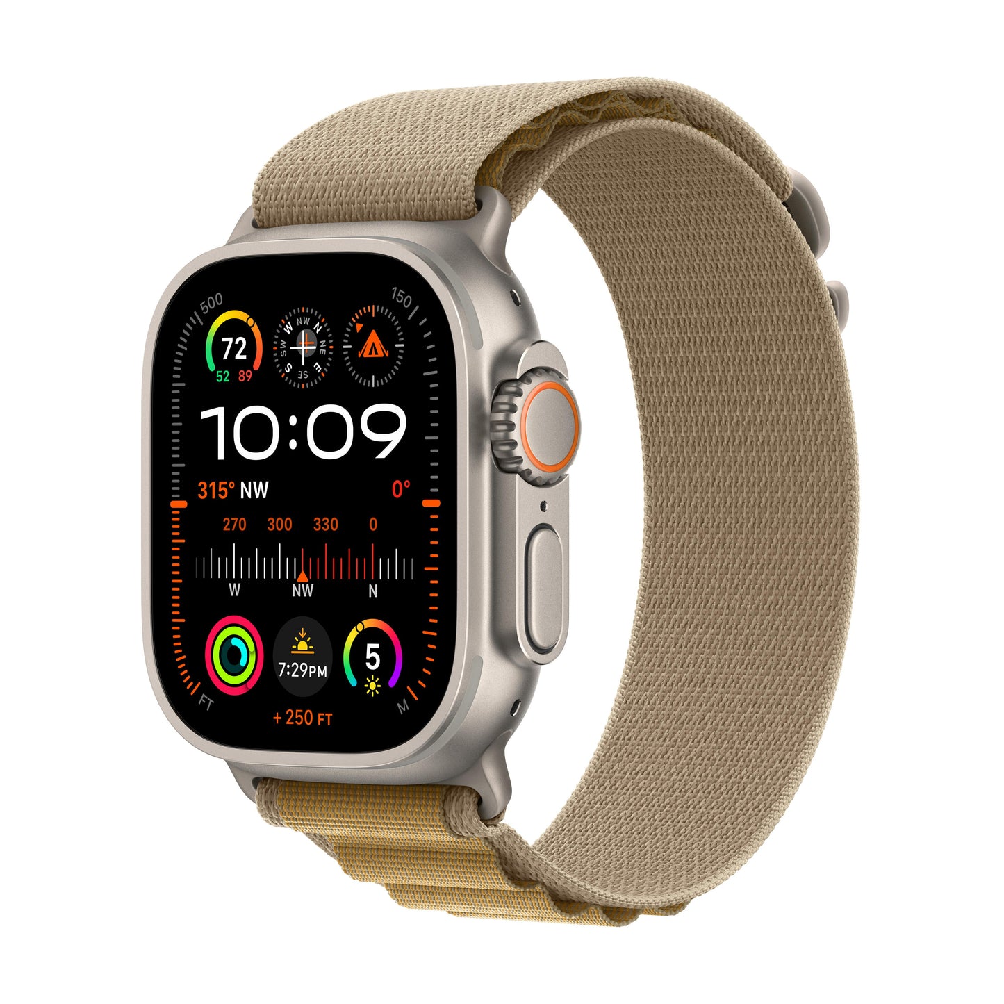 Apple Watch Ultra 2 GPS + Cellular, Caixa em titânio natural de 49 mm com Loop Alpine bronze - S
