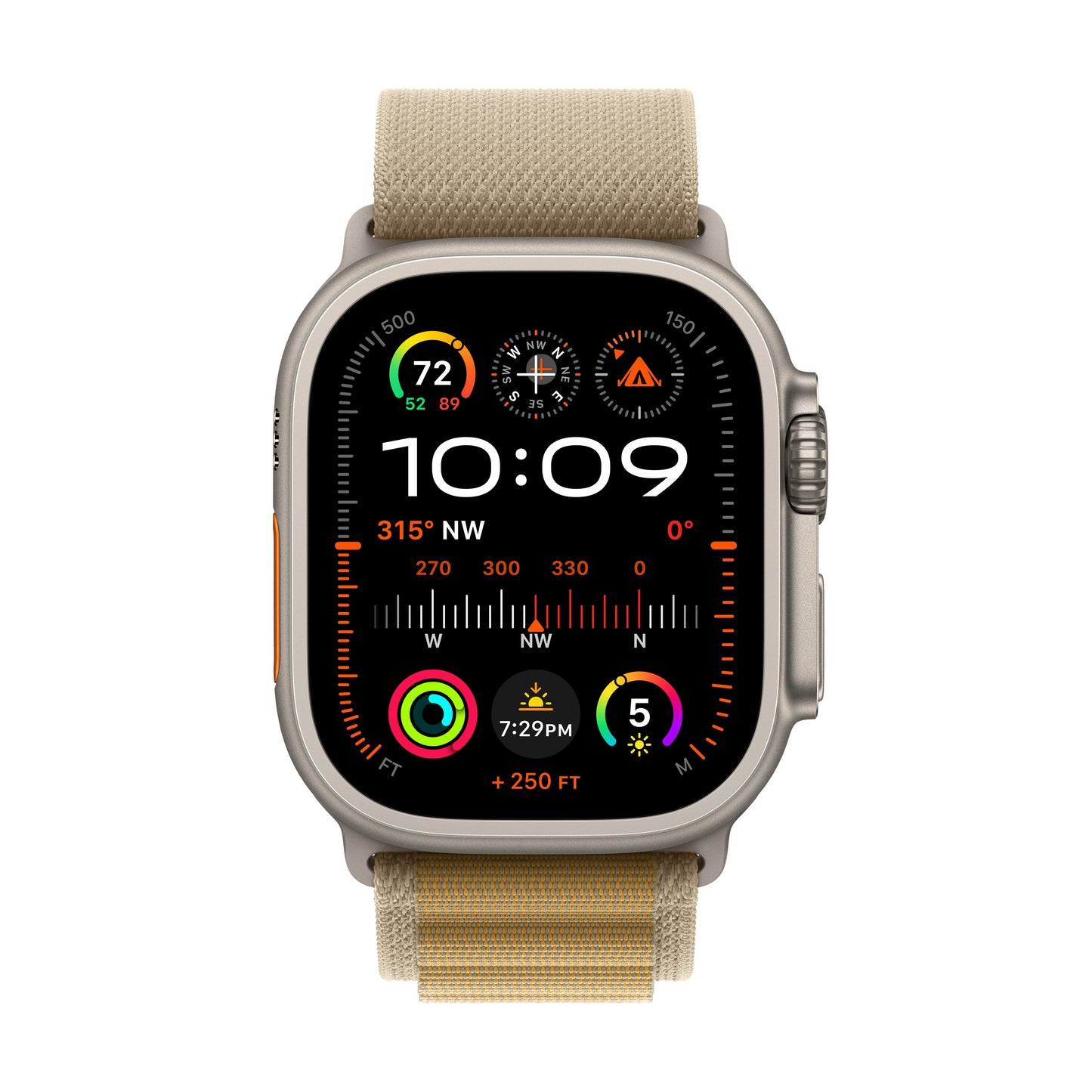 Apple Watch Ultra 2 GPS + Cellular, Caixa em titânio natural de 49 mm com Loop Alpine bronze - S