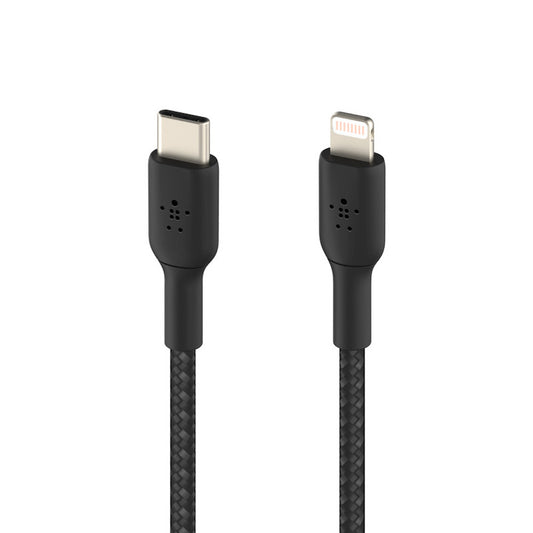 Cabo Lightning para USB-C Belkin Boost Charge Braided 1 m - Preto