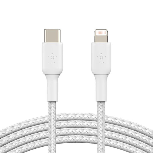 Cabo USB-C para Lightning Braided 1 metro - Branco