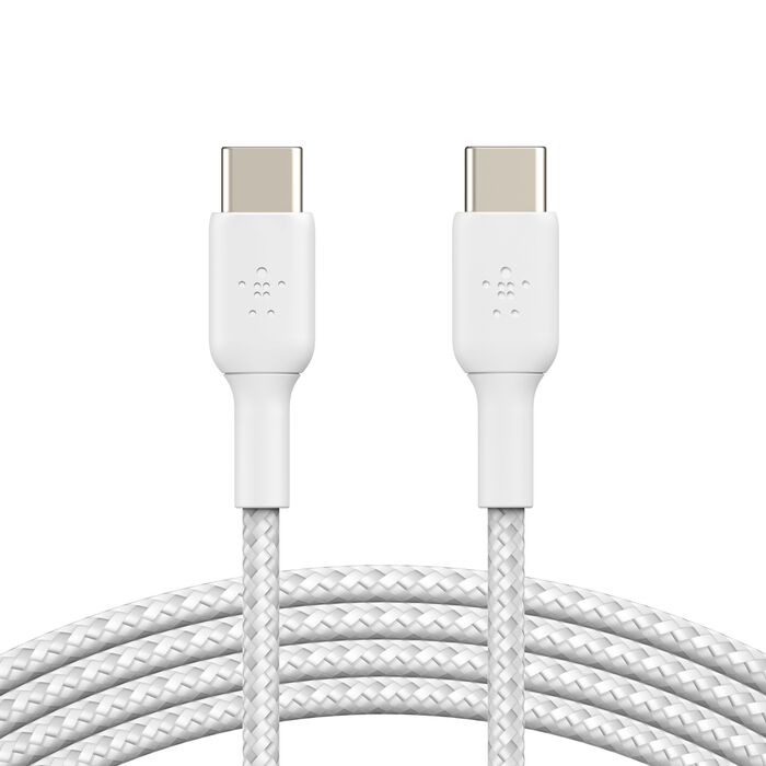 Cabo USB-C para USB-C Braided 1 metro - Branco
