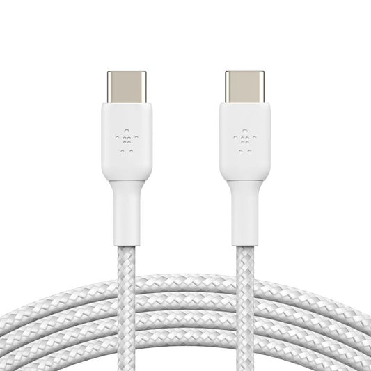 Cabo USB-C para USB-C Braided 1 metro - Branco