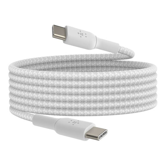 Cabo USB-C para USB-C Braided 2 metros - Branco