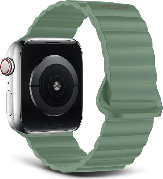 Bracelete Magnética DECODED Silicone Traction para Apple Watch 42 a 49 mm - Sálvia