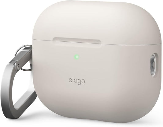 Capa para AirPod Pro 3 com mosquetão da Elago - Cinza pedra