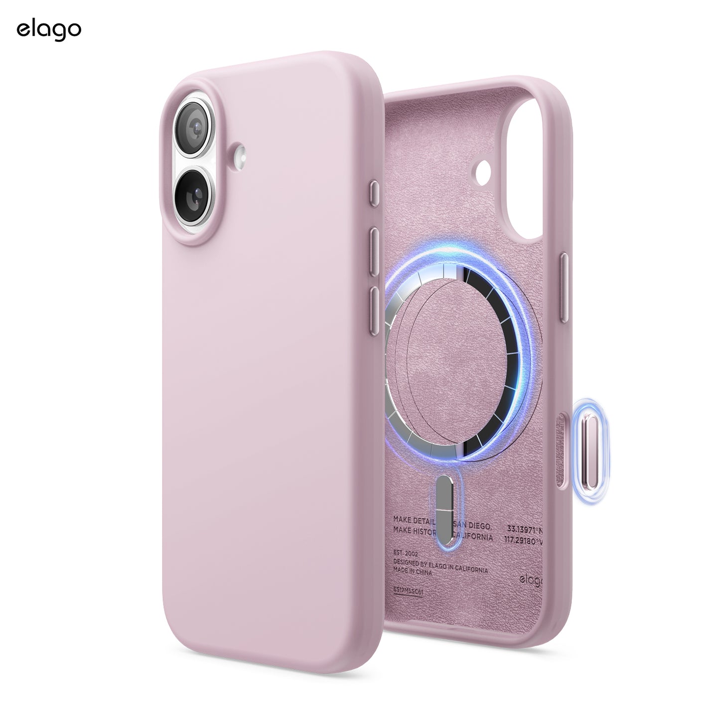 Capa para iPhone 17 em silicone - Rosa suave
