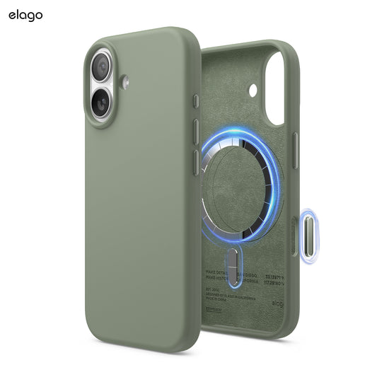 Capa para iPhone 17 em silicone - Verde meia-noite
