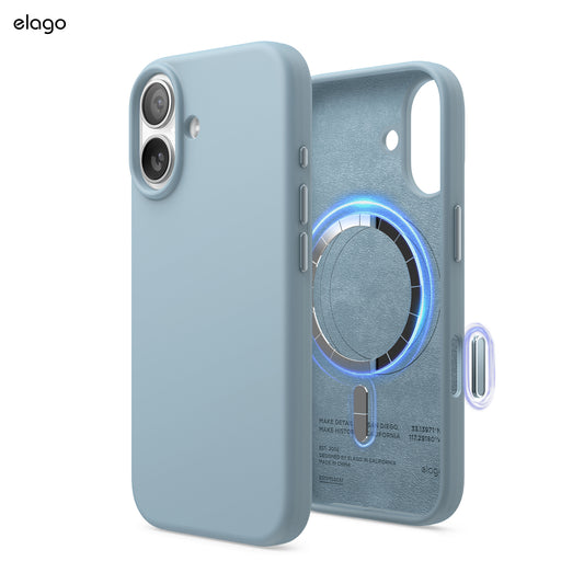 Capa para iPhone 17 em silicone - Azul céu