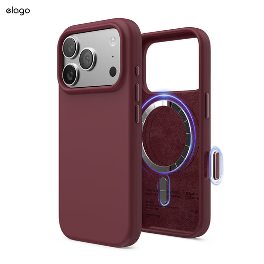 Capa para iPhone 17 Pro em silicone - Burgundy