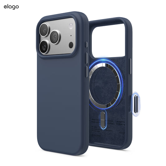 Capa para iPhone 17 Pro em silicone - Indigo