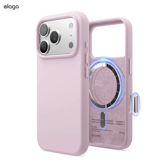 Capa para iPhone 17 Pro em silicone - Rosa suave