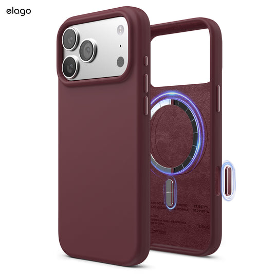 Capa para iPhone 17 Pro Max em silicone - Burgundy