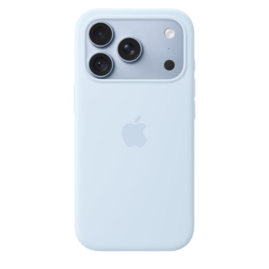 Capa em silicone com MagSafe para iPhone 18 Pro ‑ Azul fresco
