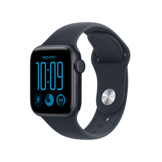 Apple Watch SE 3 GPS + Cellular, caixa em alumínio meia‑noite de 40 mm com Bracelete desportiva azul Navy - S/M