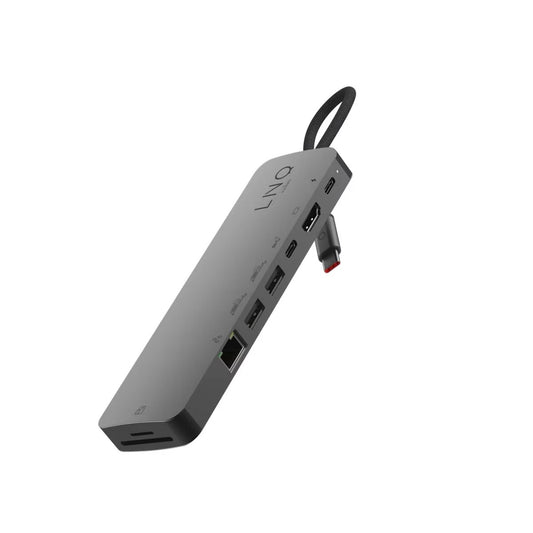 HUB LINQ 2xUSB-C, 7 em 2 com HDMI - Cinzento