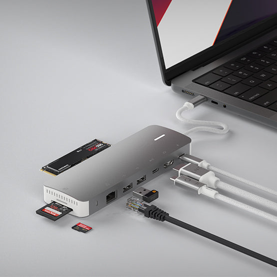Hub Multiport 9 em 1 Pro com SSD NVMe e USB-C 10Gbps
