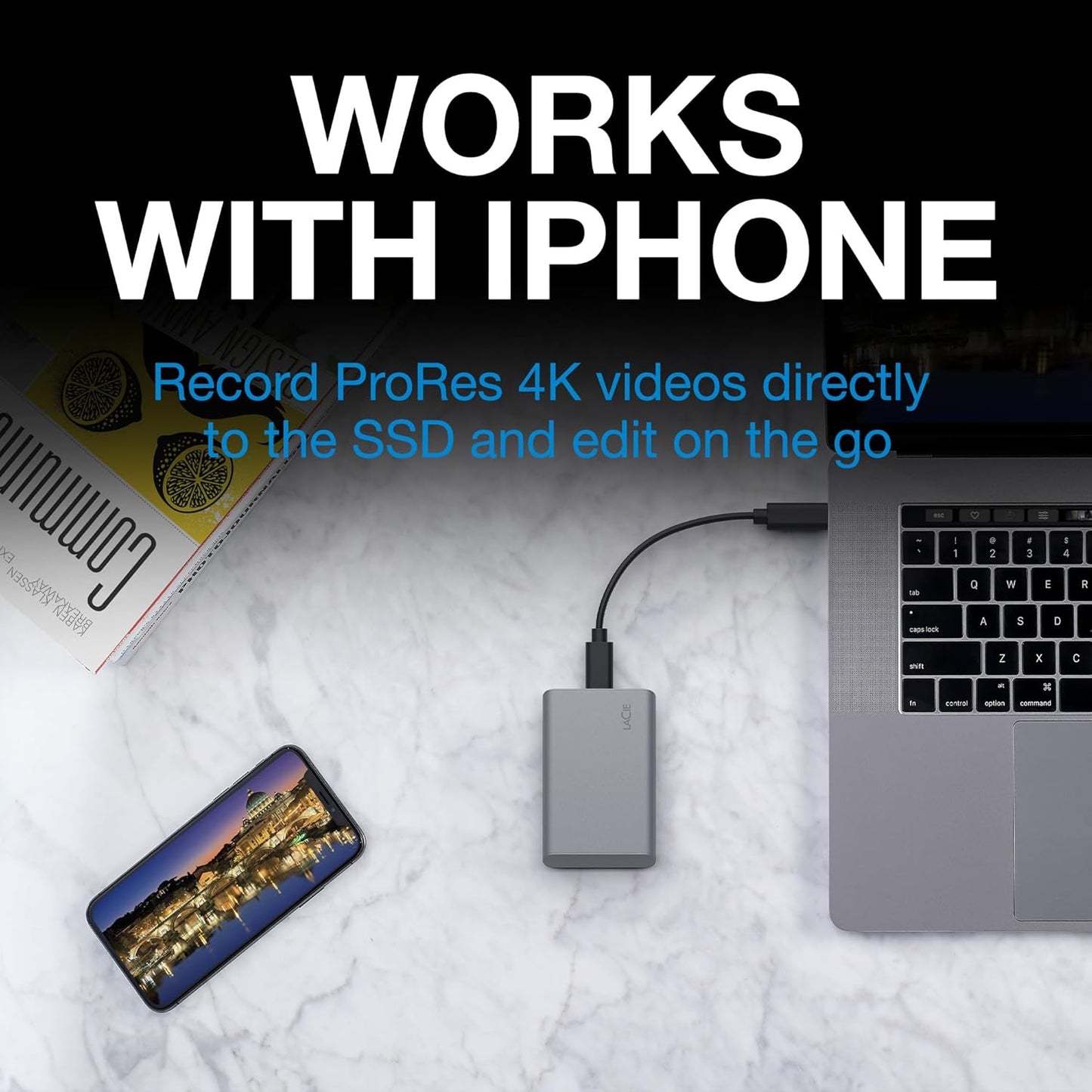 Drive externa SSD 500 GBLaCie Mobile Secure - Prata