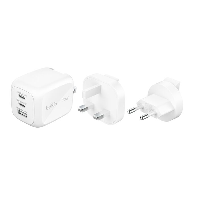Carregador de viagem Belkin BOOST CHARGE 70w 3 em 1 - Branco