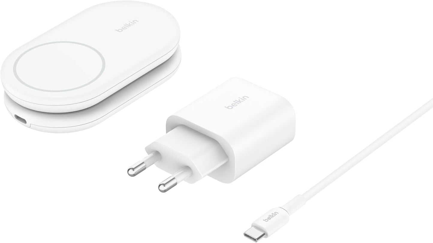 Suporte de carregamento Belkin BoostCharge 2-em-1 - Branco