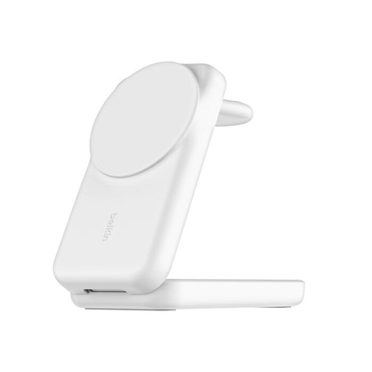 Base de carregamento Belkin UltraCharge 25w Qi2, 3 em 1 - Branco