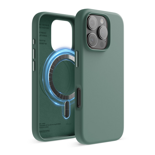 Capa magnética para iPhone 16 Pro max Magsafe - Verde meia-noite