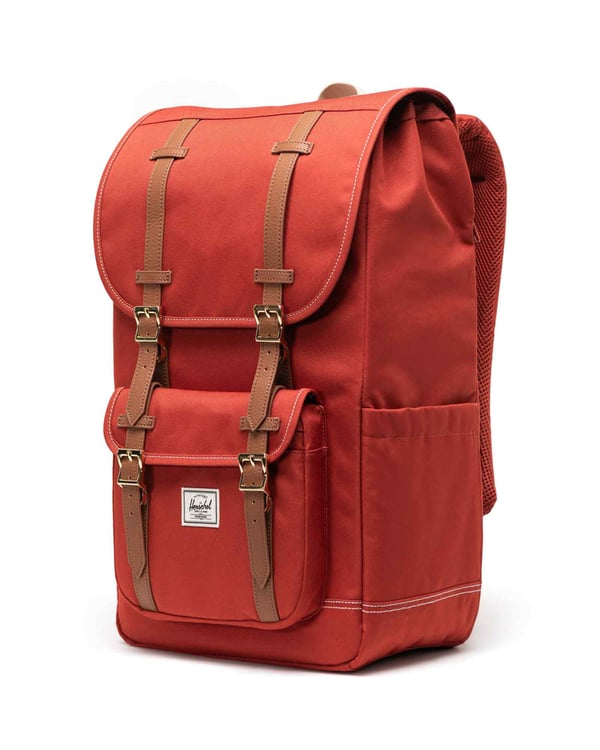 Mochila Herschel Little America (30L) - Red Ochre/White Stich