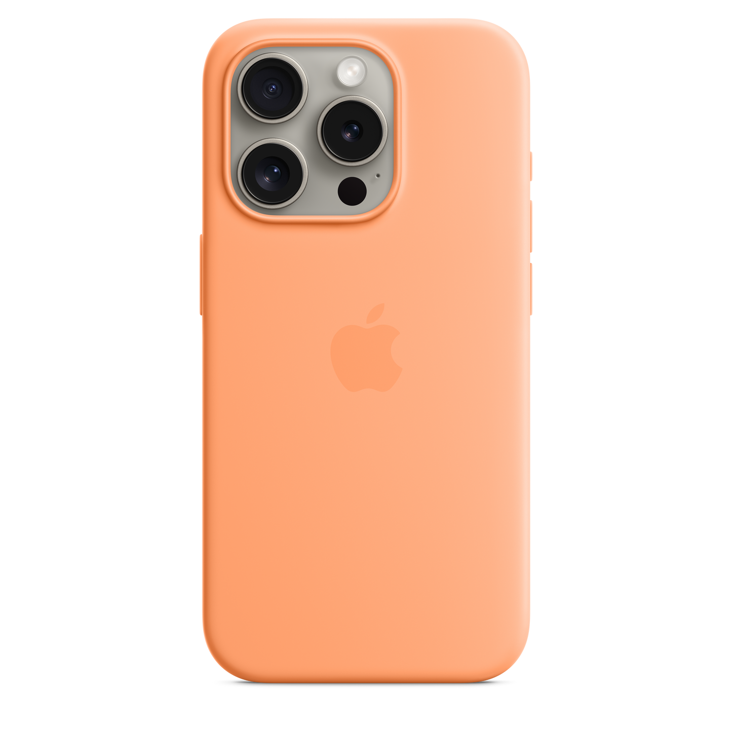 Capa em silicone com MagSafe para iPhone 15 Pro - Sorvete de laranja
