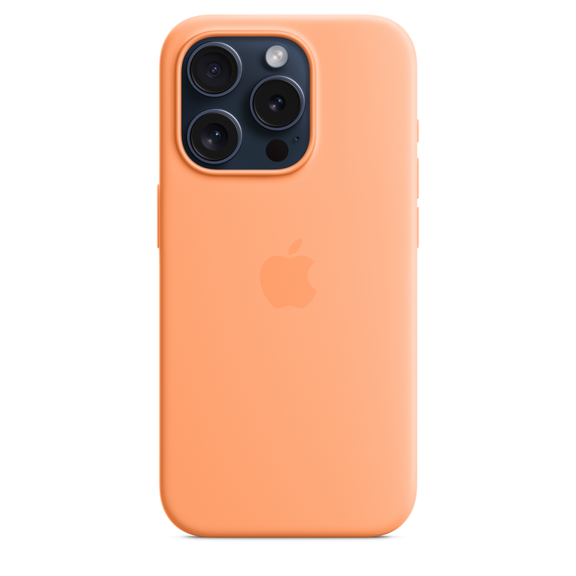 Capa em silicone com MagSafe para iPhone 15 Pro - Sorvete de laranja