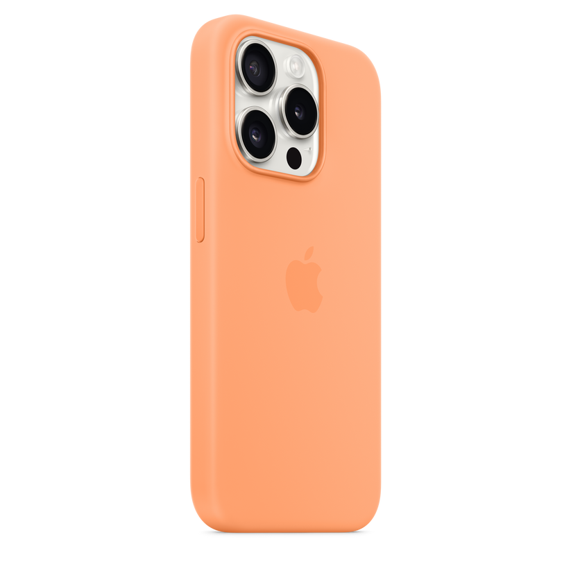 Capa em silicone com MagSafe para iPhone 15 Pro - Sorvete de laranja