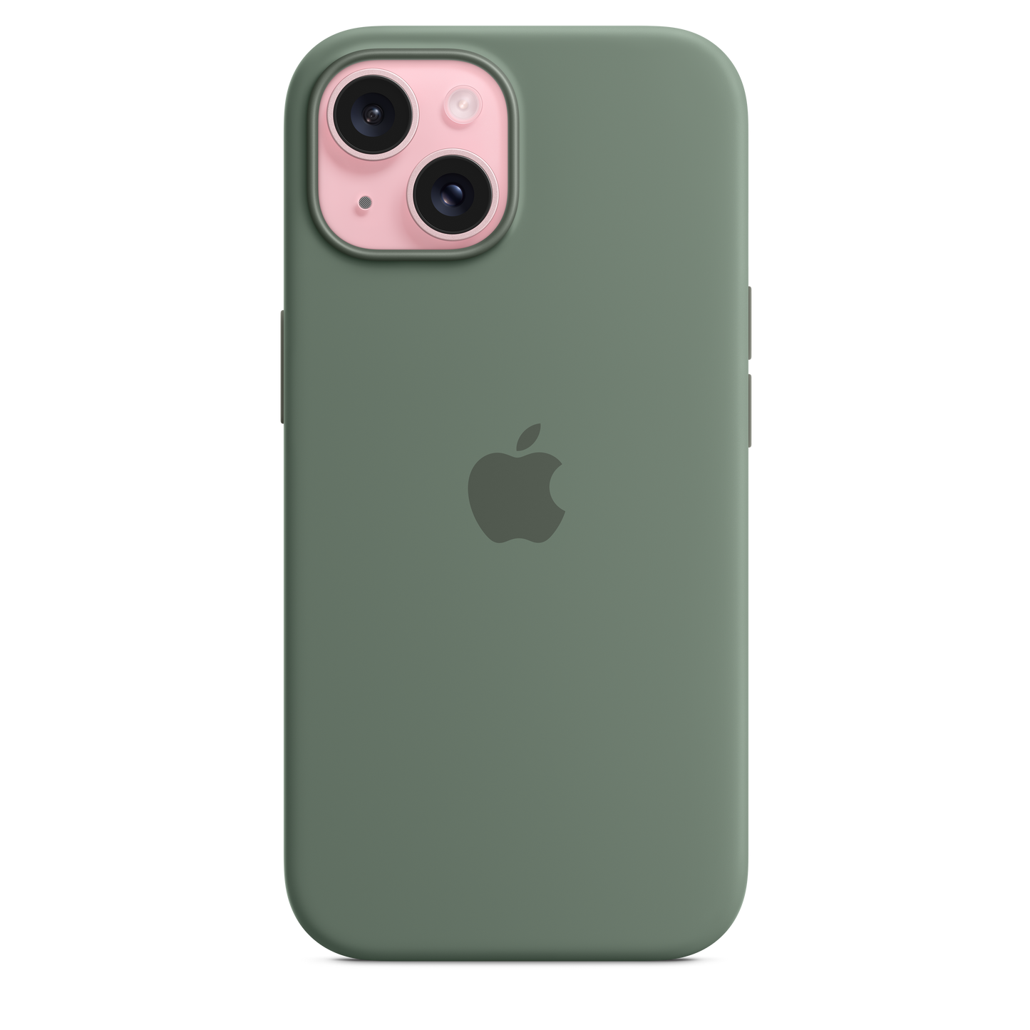 Capa em silicone com MagSafe para iPhone 15 - Cipreste