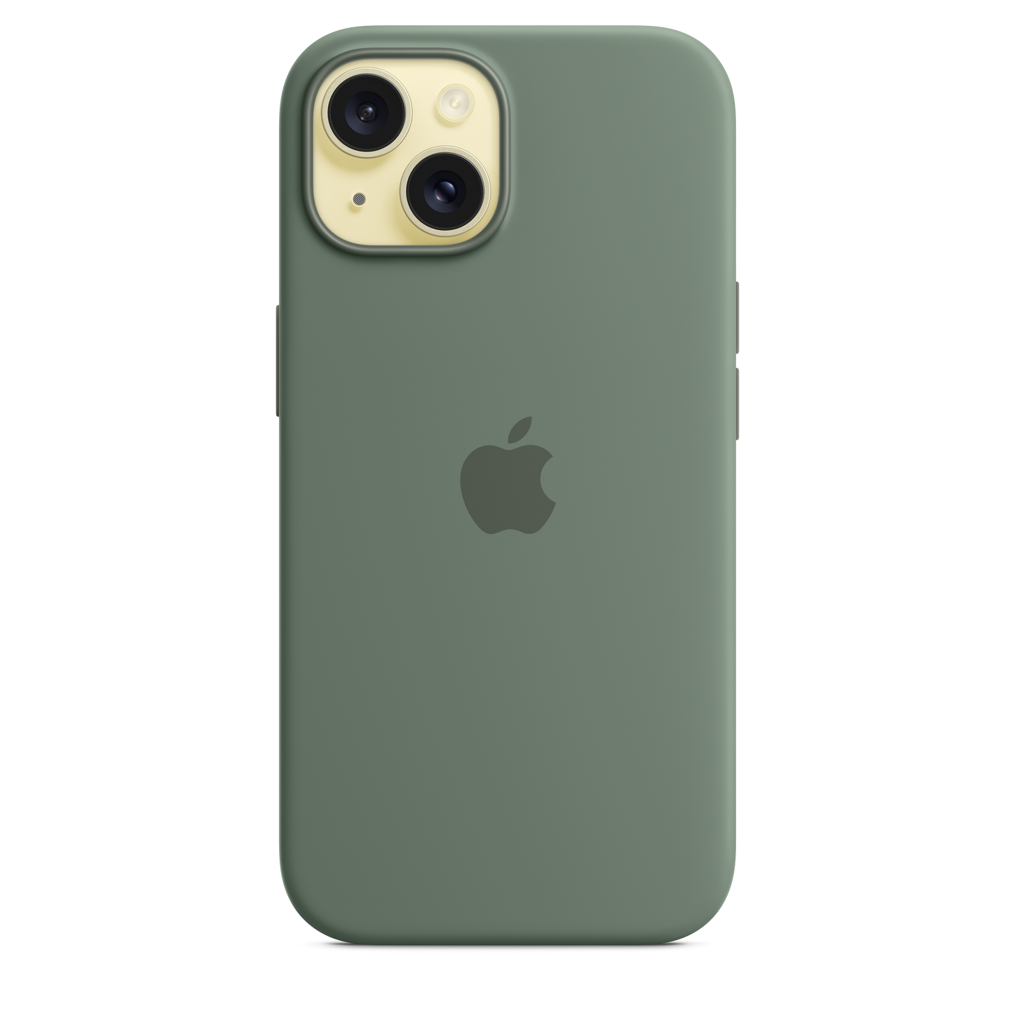 Capa em silicone com MagSafe para iPhone 15 - Cipreste