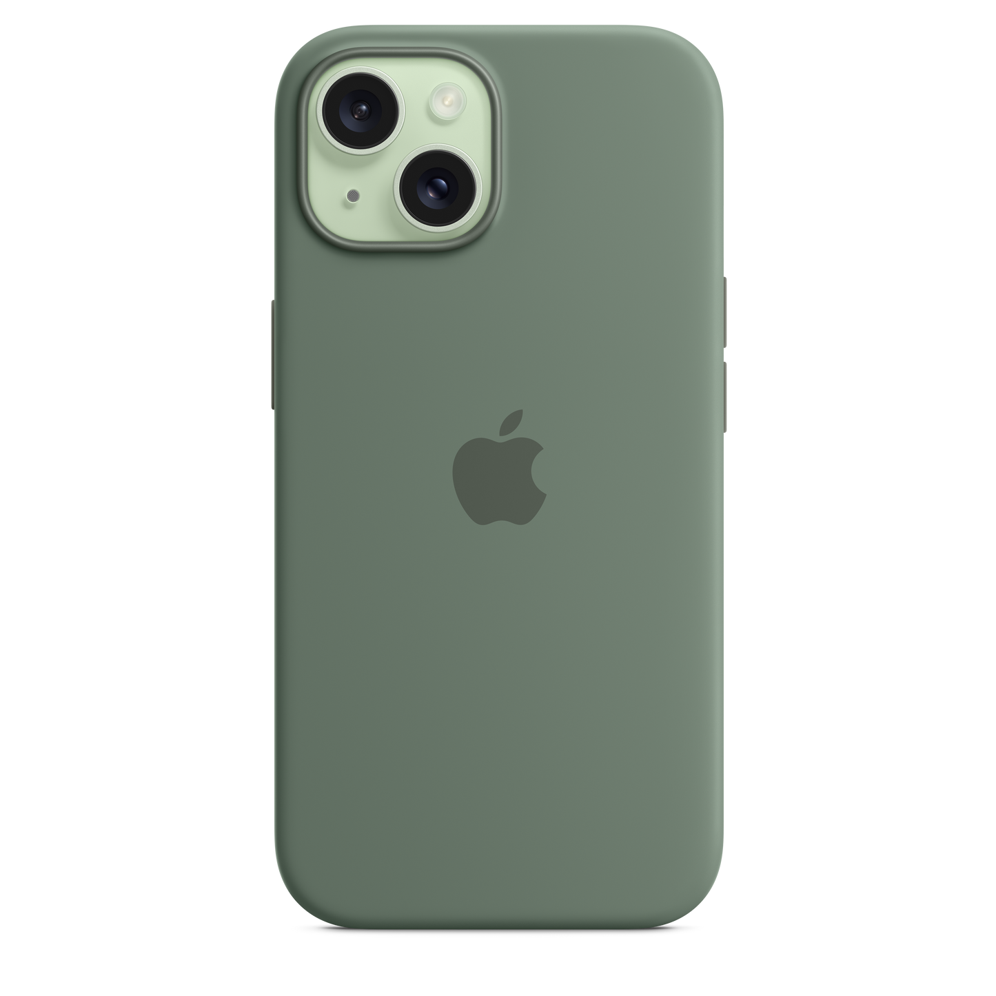 Capa em silicone com MagSafe para iPhone 15 - Cipreste