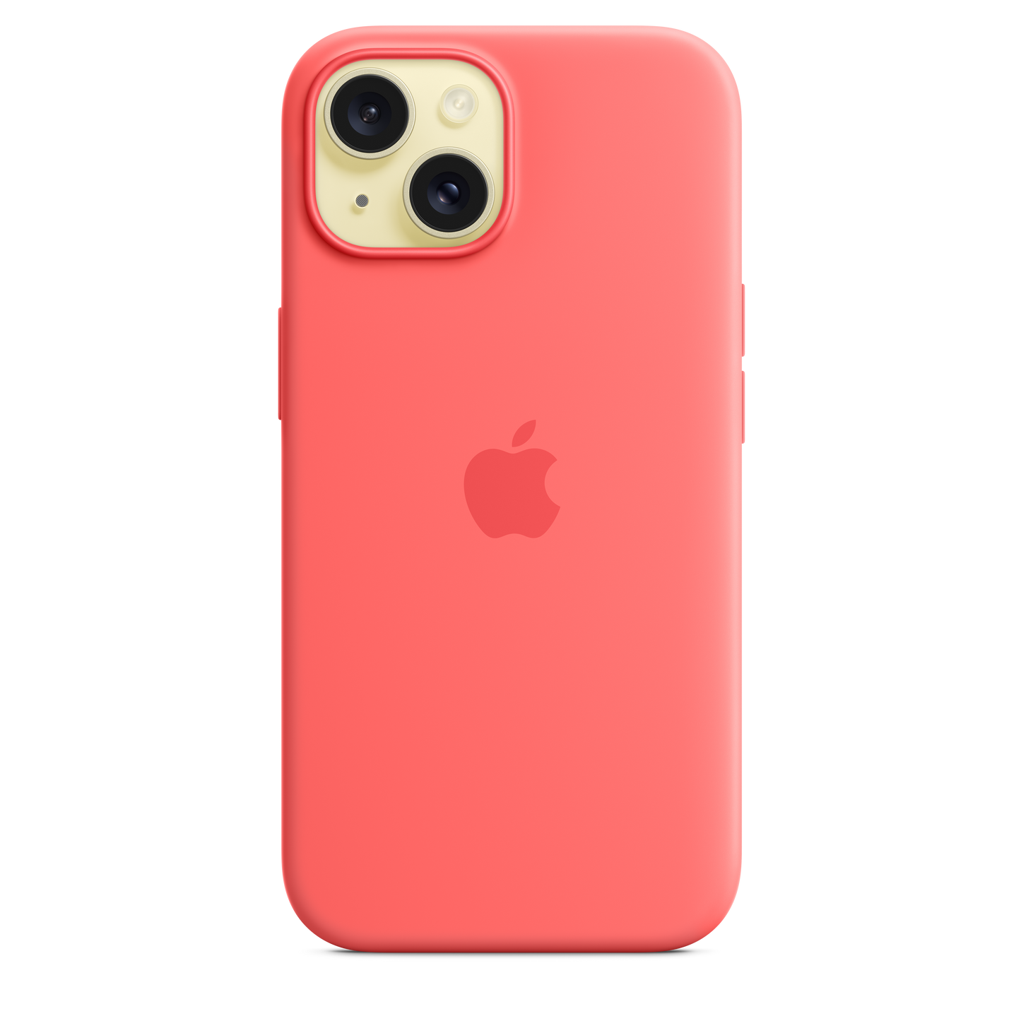 Capa em silicone com MagSafe para iPhone 15 - Goiaba