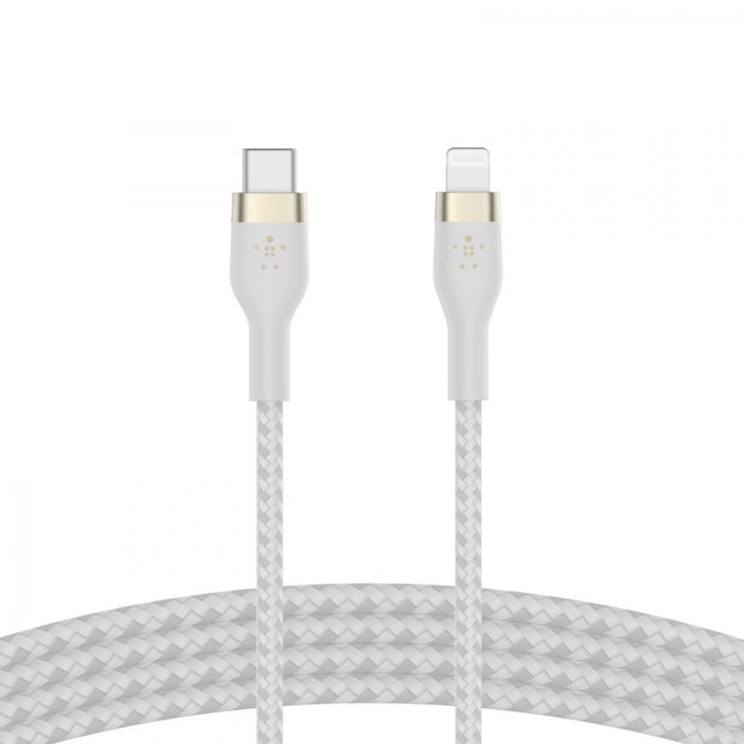Cabo Belkin Boost Charge Pro Flex Braided Silicone USB-C para Lightning 1 m - Branco