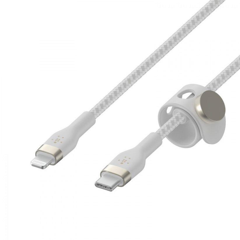 Cabo Belkin Boost Charge Pro Flex Braided Silicone USB-C para Lightning 1 m - Branco