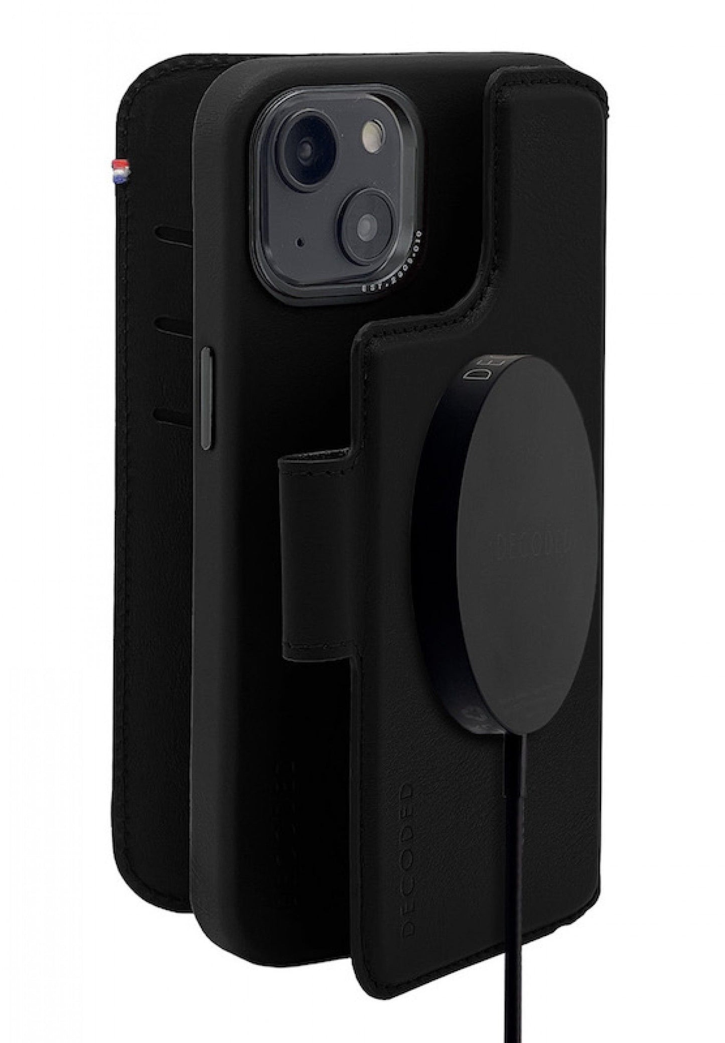 DECODED iPhone 12/13/14 Pro Leather MagSafe Modu Wallet BLK