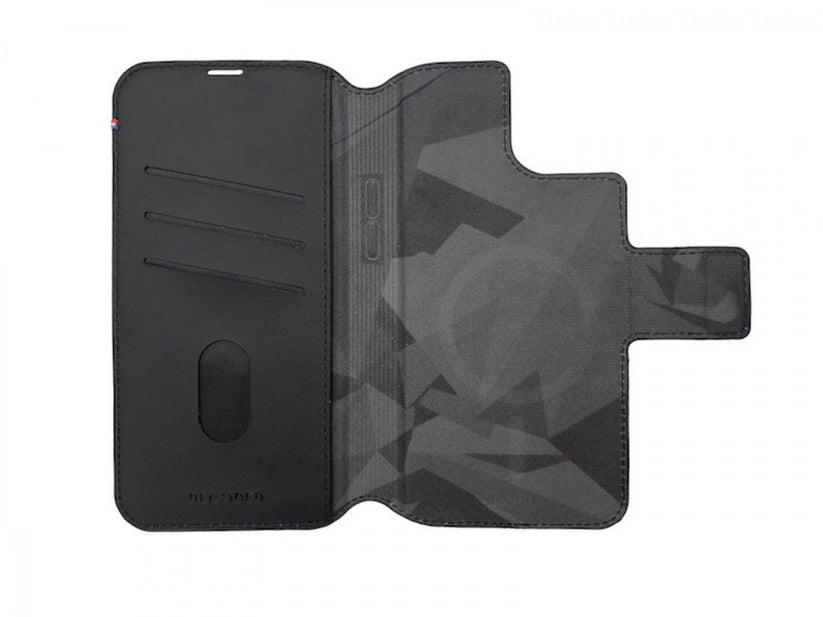 DECODED iPhone 12/13/14 Pro Leather MagSafe Modu Wallet BLK