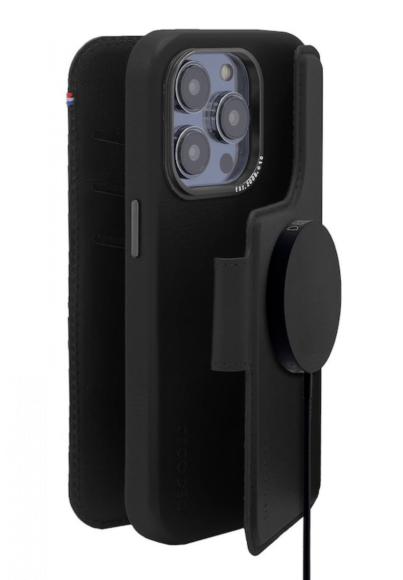 DECODEDiPhone 12 13 14 Pro Max Leather MagSafe Modu Walt BLK