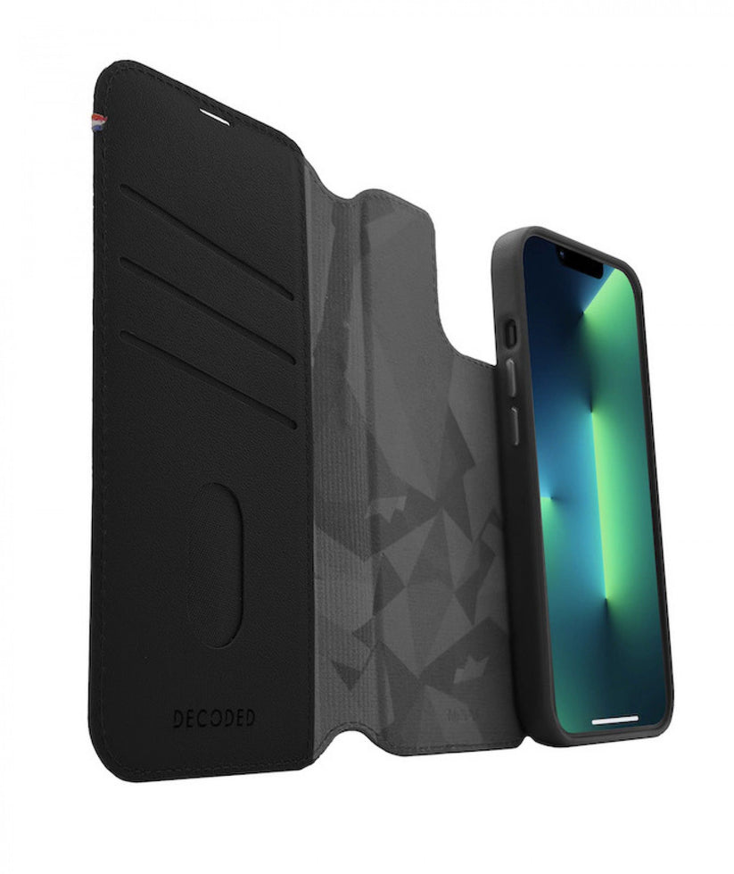 Capa em pele para iPhone 14 Plus Modu Wallet - Preto
