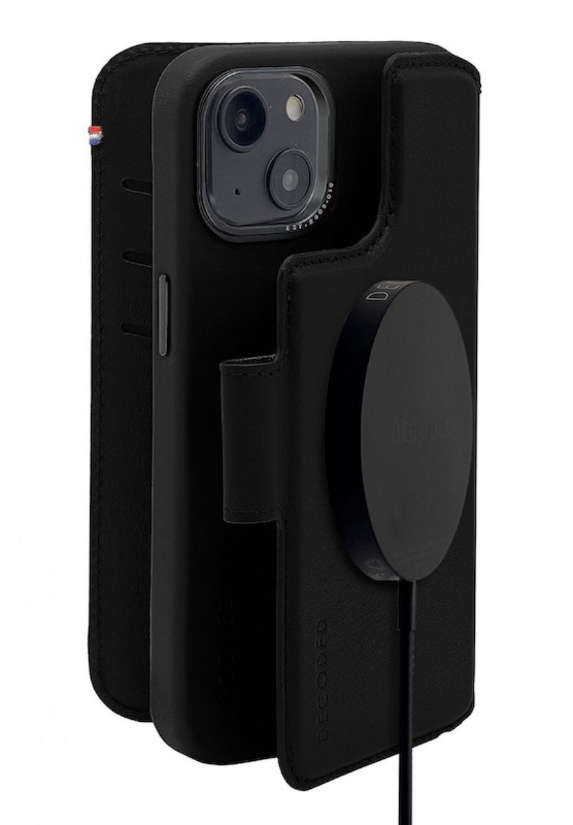 Capa em pele para iPhone 14 Plus Modu Wallet - Preto
