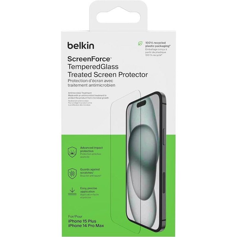 Película de vidro 9H para iPhone 15 Plus / 14 Pro Max