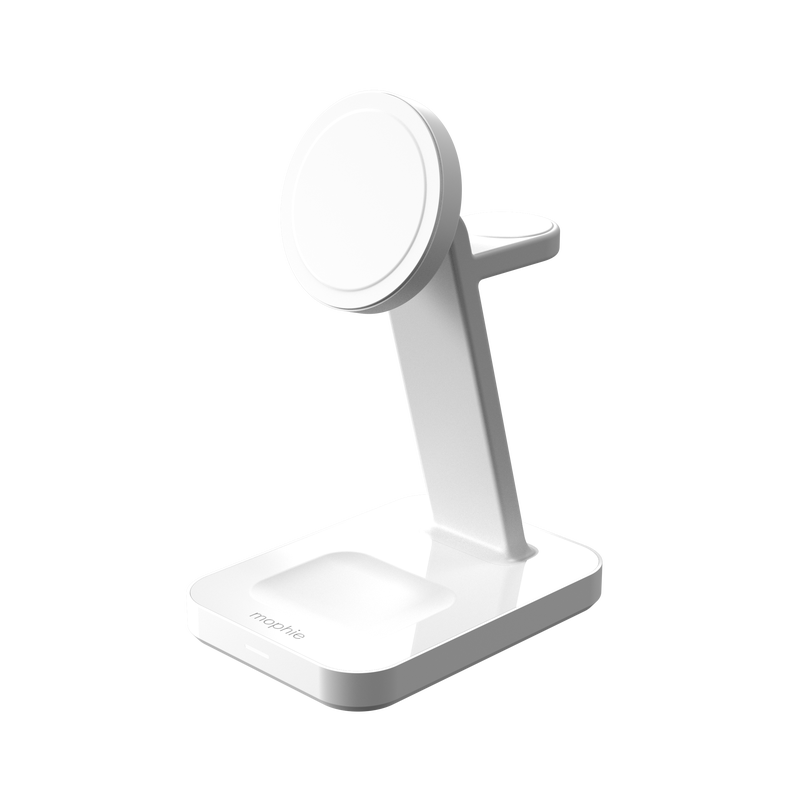 Base de carregamento wireless Snap+ 3-in 1 Qi2 EU da Mophie - Branco