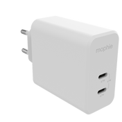 Adaptador de parede USB-C 67W 2-port GaN EU da Mophie - Branco