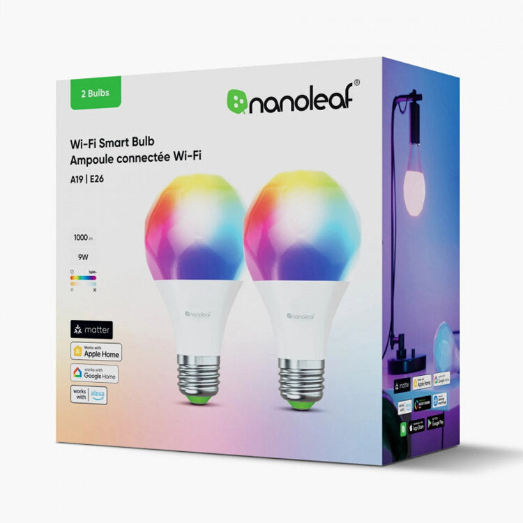 Lâmpada inteligente Nanoleaf Matter WiFi Smart Bulb (2pck), A60/E27